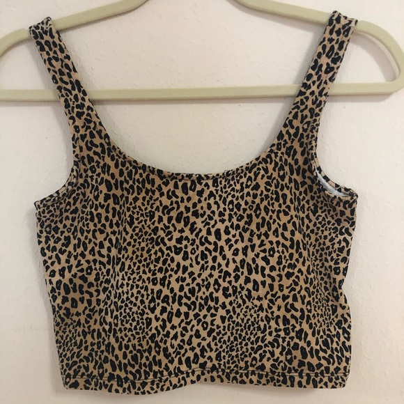 cheeta print crop tank top - Picture 1 of 2